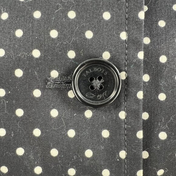 Talbots Womens 16 Black White Polka Dot Button Front 3/4 Sleeve Pockets Blazer - Picture 7 of 9